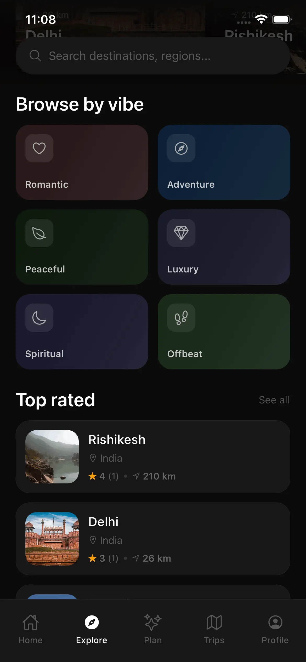 Trailyn Explore screen